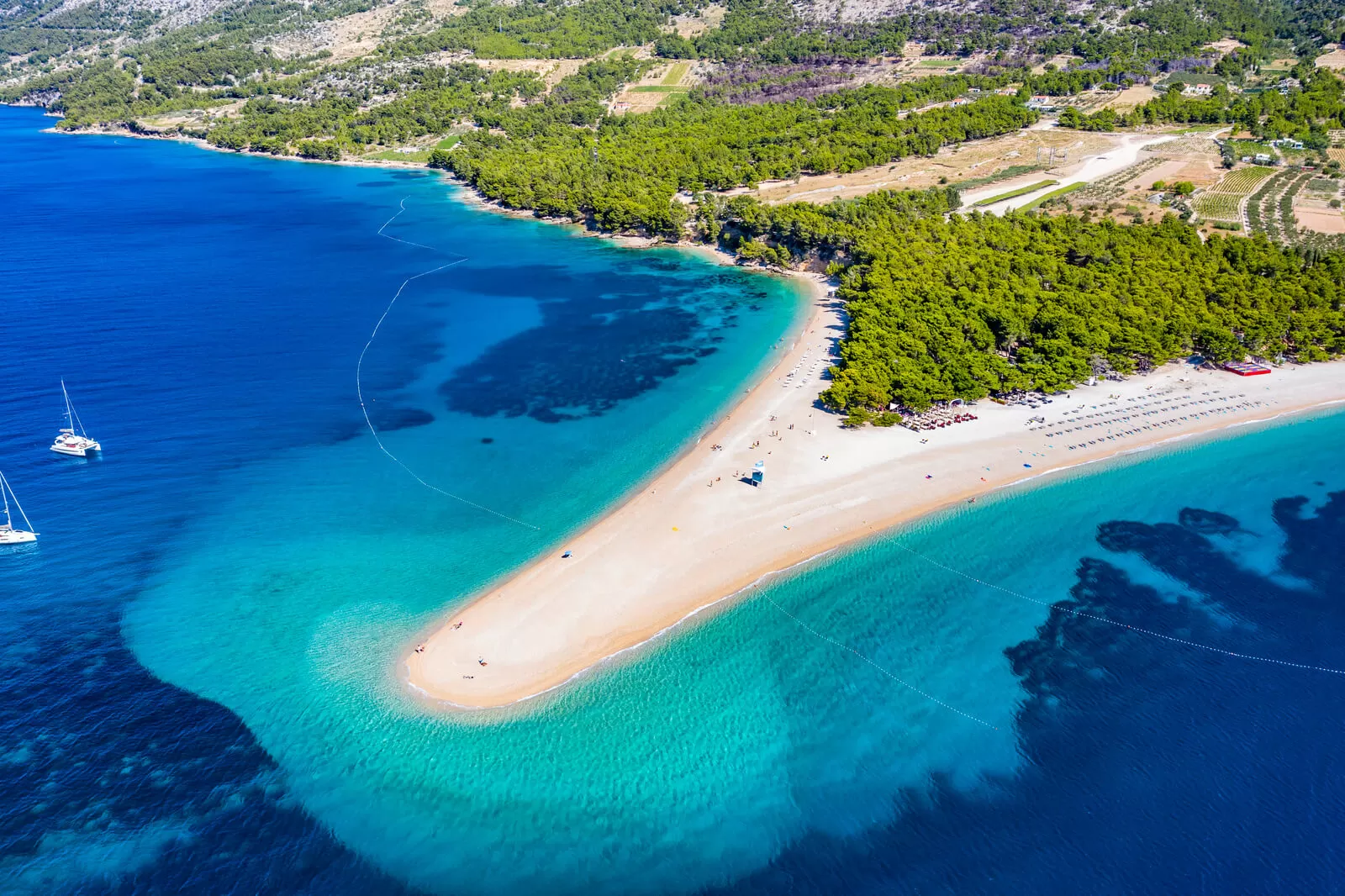 The beautiful island of Brač with its turquoise sea and Zlatni rat beach