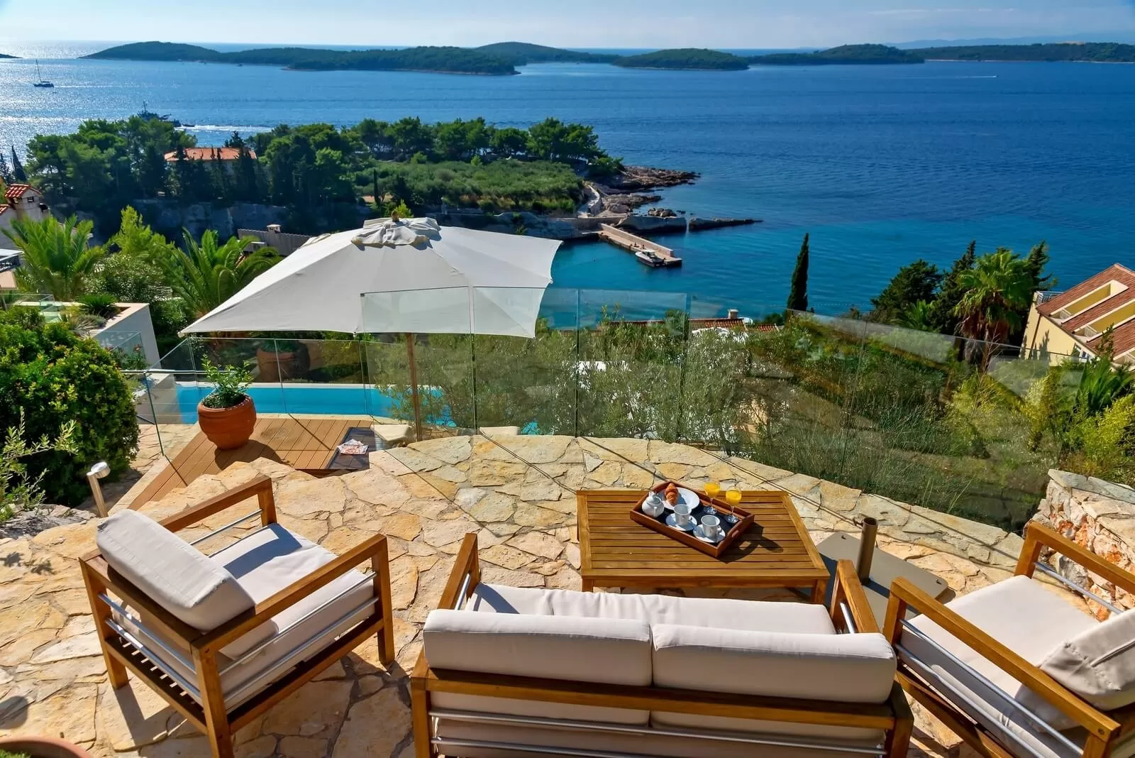 Luxusvilla Aida mit herrlichem Panoramablick auf die Insel Hvar